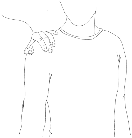 Dessin d'une main sur l'épaule