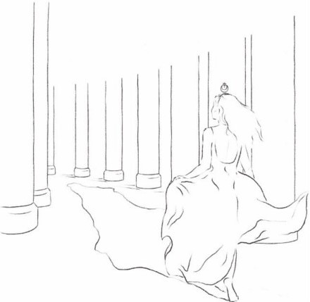 La Nuit, de dos, fuyant le long d'un corridor