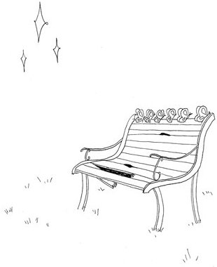 Banc avec papillons
